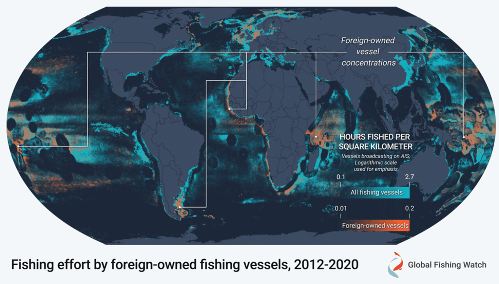 Maps interactive de Global Fishing Watch