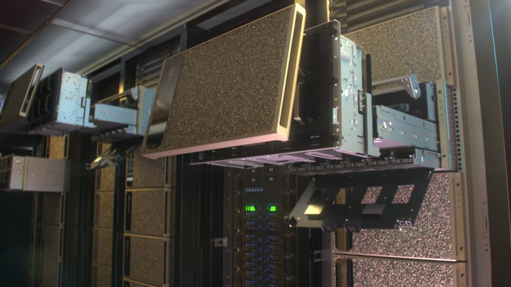 Représentation 3D d'un data center nouvelle génération de NVIDIA