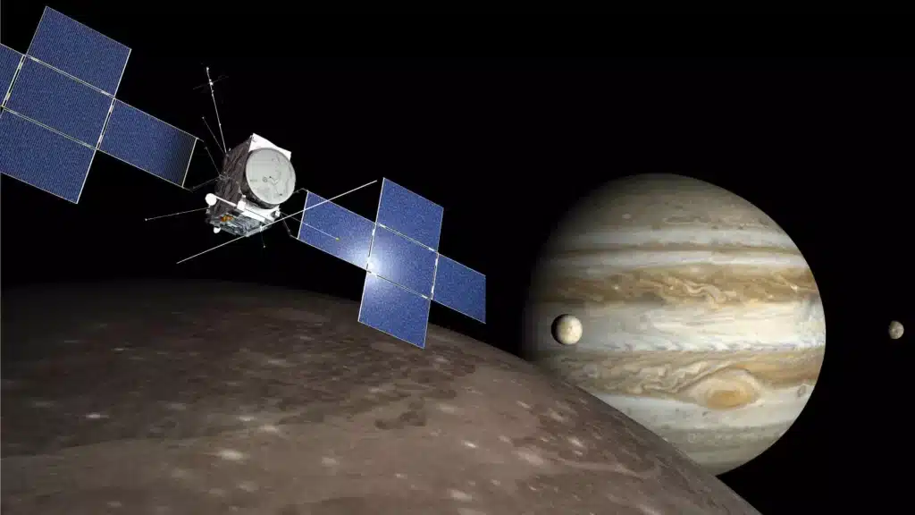 Satellite JUICE en orbite autour de Jupiter