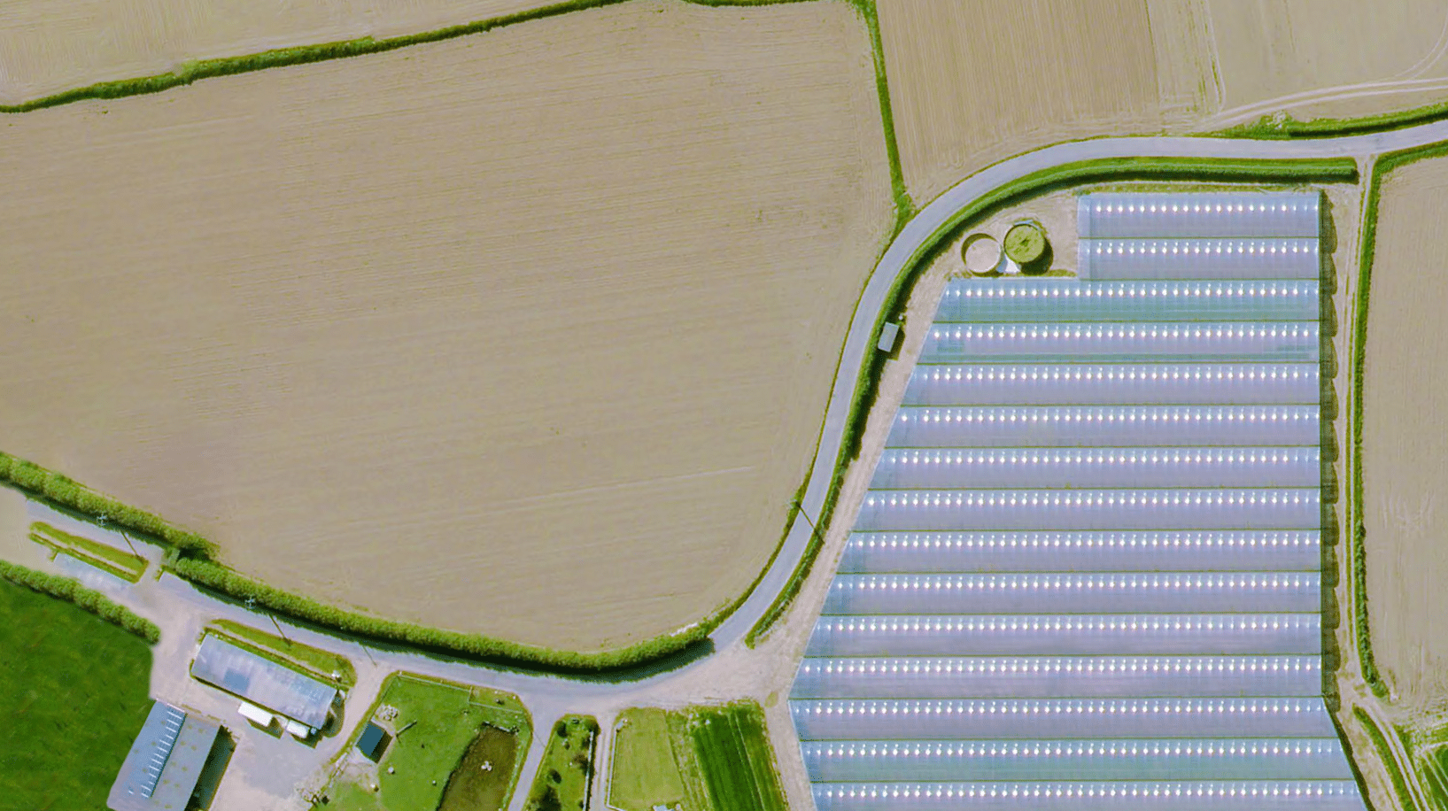 Ferme vue de haut utilisant la technologie de Source.ag