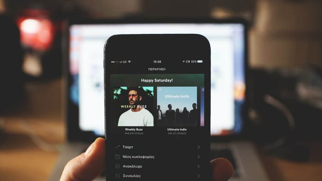 écran d'accueil Spotify pour accéder à DJ